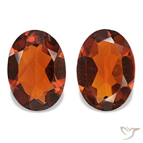 Citrino naturale arancione rossastro intenso da 1,27 ct, taglio ovale, VS