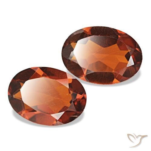 Citrino naturale arancione rossastro intenso da 1,27 ct, taglio ovale, VS