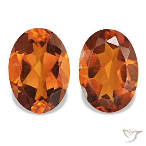 Citrino naturale arancione da 1,45 ct, taglio ovale, VS