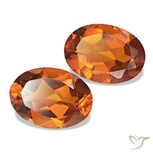 Citrino naturale arancione da 1,45 ct, taglio ovale, VS