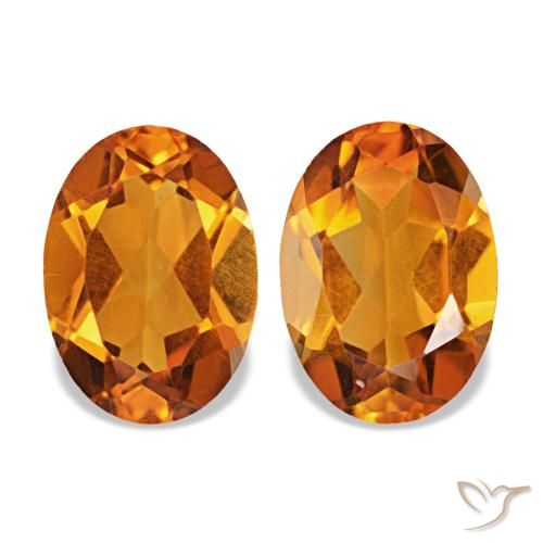 Gemme di citrino marrone arancio naturale da 1,45 ct, taglio ovale, VS