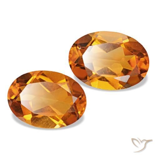 Gemme di citrino marrone arancio naturale da 1,45 ct, taglio ovale, VS