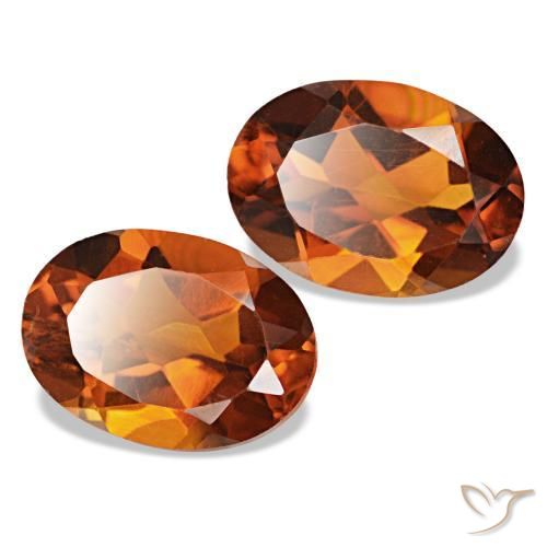 Gemme di citrino arancio medio naturale da 1,51 ct, taglio ovale, VS