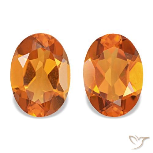 Gemme di citrino arancione marrone naturale da 1,46 ct, taglio ovale, VS