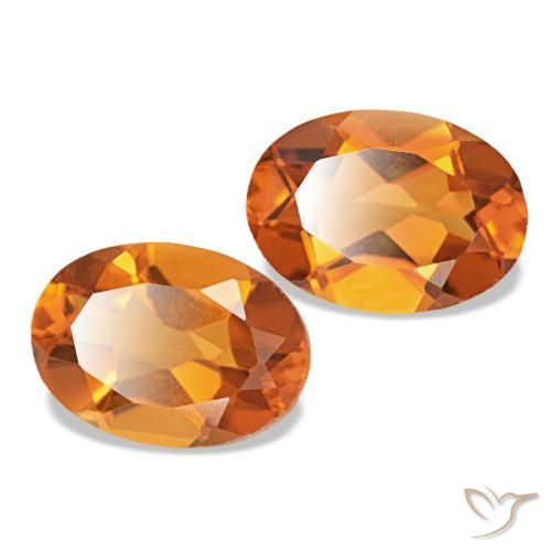 Gemme di citrino arancione marrone naturale da 1,46 ct, taglio ovale, VS