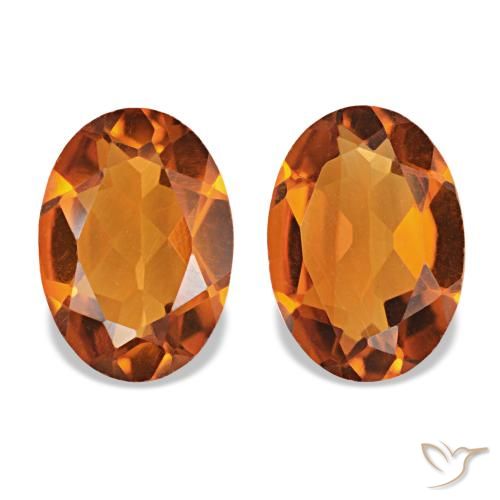 Citrino naturale arancione da 1,28 ct, taglio ovale, VVS-VS