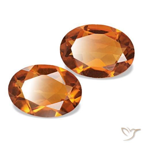 Citrino naturale arancione da 1,28 ct, taglio ovale, VVS-VS
