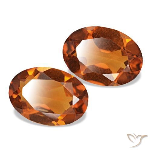 Citrino naturale arancione da 1,28 ct, taglio ovale, VVS-VS