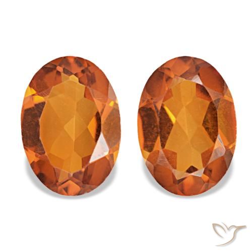 Citrino naturale arancione da 1,34 ct, taglio ovale, VS