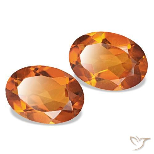 Citrino naturale arancione da 1,34 ct, taglio ovale, VS