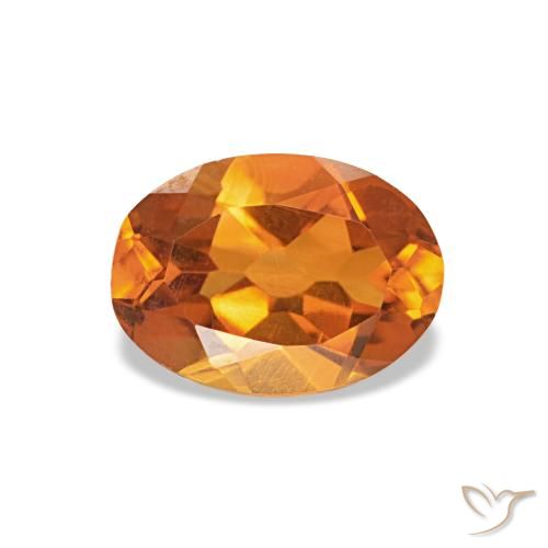 Citrino naturale arancione da 0,64 ct, taglio ovale, VVS-VS