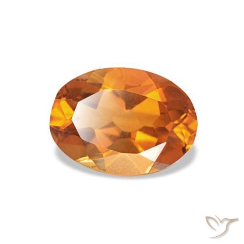 Citrino naturale arancione da 0,64 ct, taglio ovale, VVS-VS
