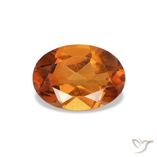 Citrino naturale arancione da 0,71 ct, taglio ovale, VVS-VS