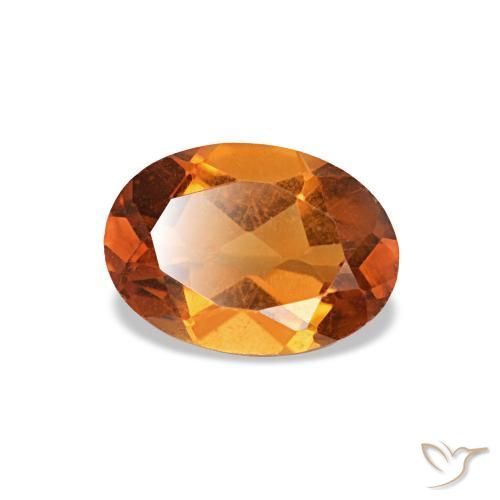 Citrino naturale arancione da 0,71 ct, taglio ovale, VVS-VS