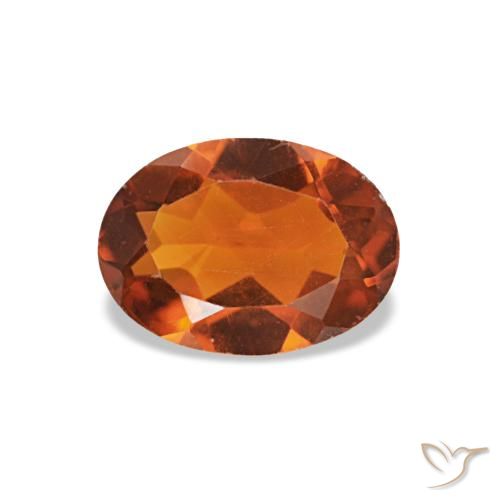 0.61ct arancione intenso citrino, ovale, VVS-VS