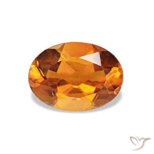 Citrino naturale arancione da 0,74 ct, taglio ovale, VVS-VS