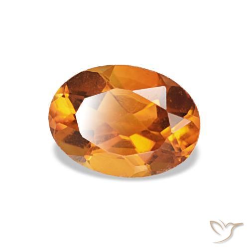 Citrino naturale arancione da 0,74 ct, taglio ovale, VVS-VS