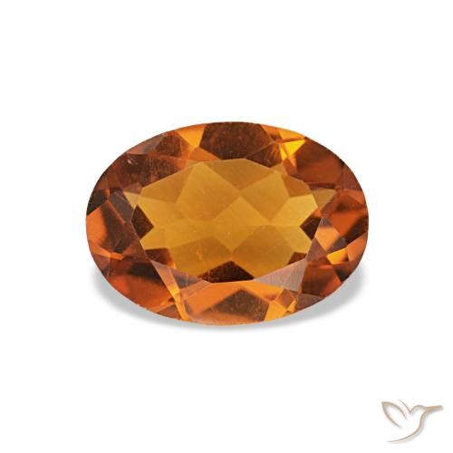 Citrino naturale arancione da 0,67 ct, taglio ovale, VVS-VS