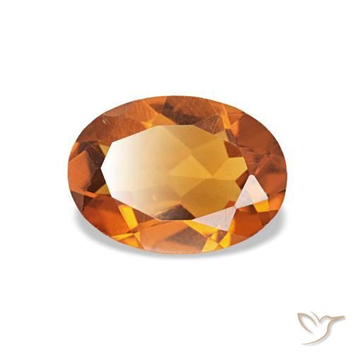Citrino naturale arancione da 0,67 ct, taglio ovale, VVS-VS