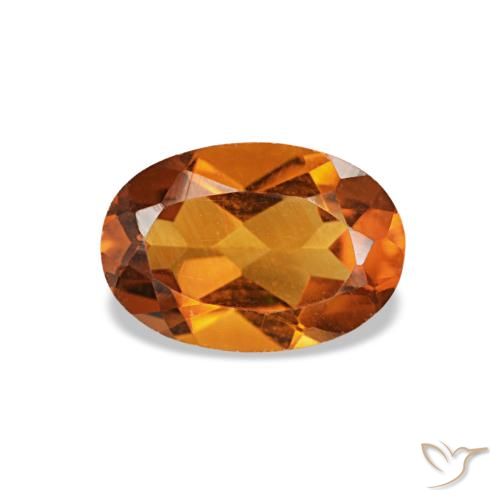 Citrino naturale arancione marrone da 0,67 ct, taglio ovale, VS