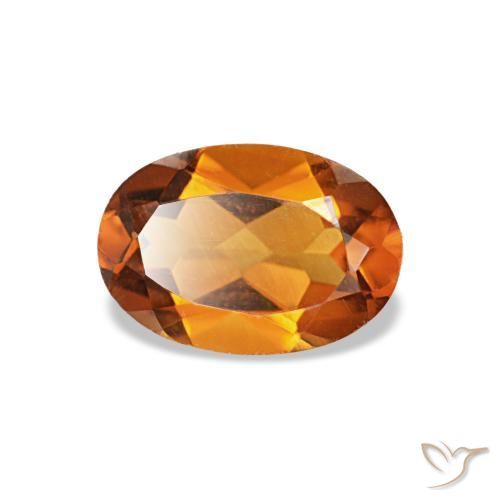 Citrino naturale arancione marrone da 0,67 ct, taglio ovale, VS