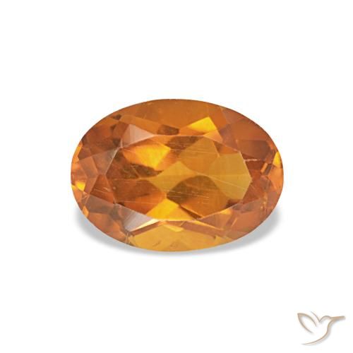 0.69ct arancio medio citrino, ovale, VS