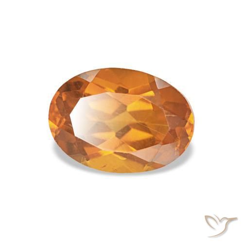 Citrino arancio medio naturale da 0,69 ct, taglio ovale, VS
