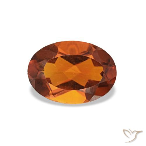 Citrino arancione rossastra naturale da 0,63 ct, taglio ovale, VS