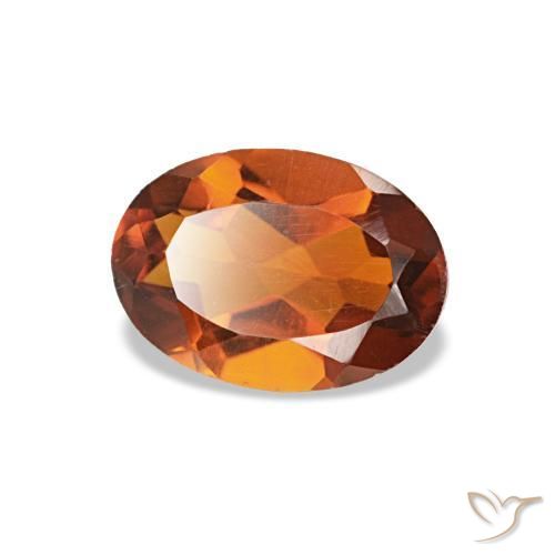 Citrino arancione rossastra naturale da 0,63 ct, taglio ovale, VS