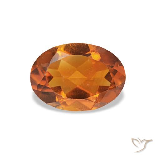 Citrino naturale arancione da 0,69 ct, taglio ovale, VVS-VS