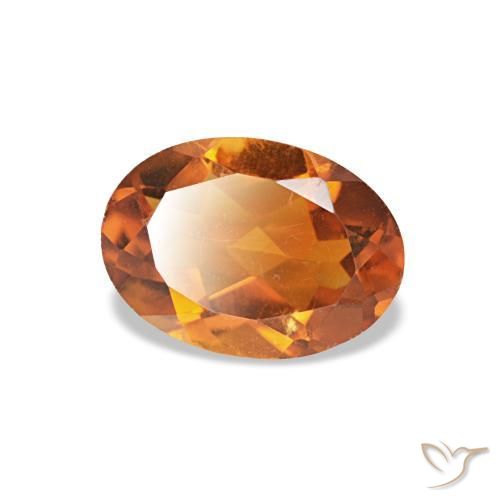 Citrino naturale arancione da 0,69 ct, taglio ovale, VVS-VS