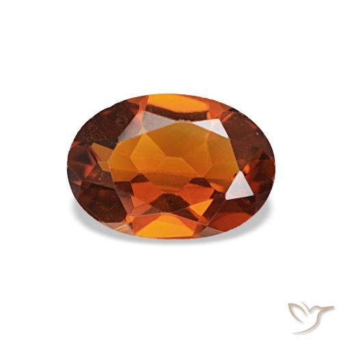 0.60ct arancione citrino, ovale, VVS-VS
