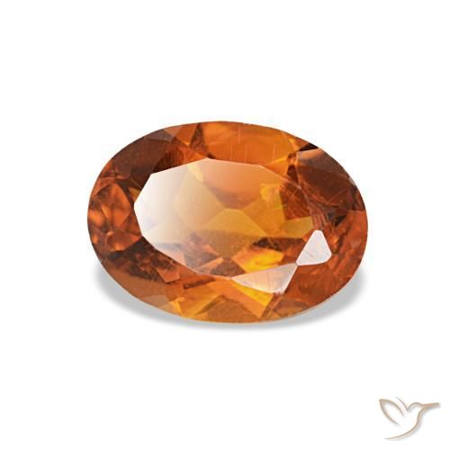 Citrino naturale arancione da 0,71 ct, taglio ovale, VVS-VS