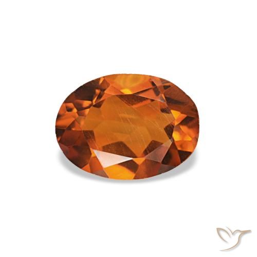 0.60ct arancione citrino, ovale, VVS-VS