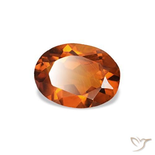 Citrino naturale arancione da 0,60 ct, taglio ovale, VVS-VS