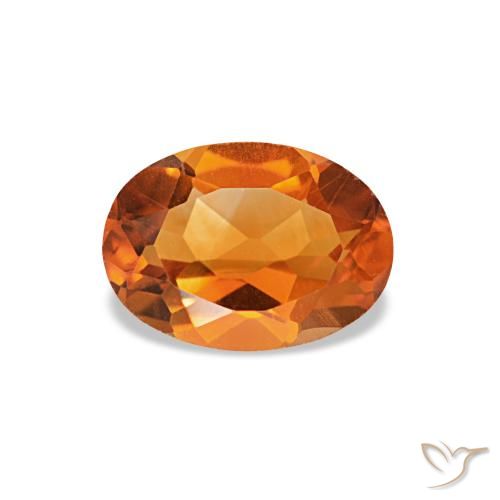 Citrino naturale arancione da 0,71 ct, taglio ovale, VVS-VS