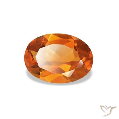 Citrino naturale arancione da 0,71 ct, taglio ovale, VVS-VS