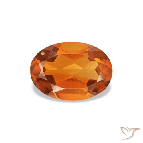 Citrino naturale arancione da 0,59 ct, taglio ovale, VVS-VS