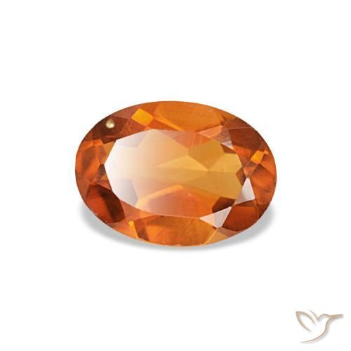 Citrino naturale arancione da 0,59 ct, taglio ovale, VVS-VS