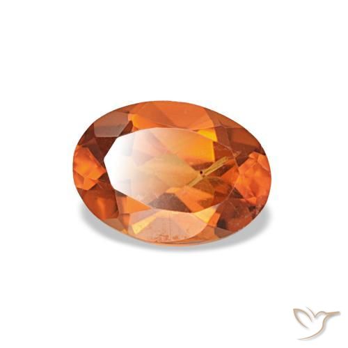 Citrino naturale arancione da 0,66 ct, taglio ovale, VVS-VS