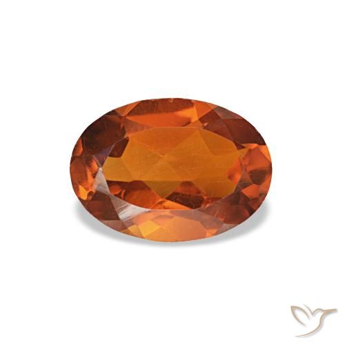 Citrino naturale arancione da 0,64 ct, taglio ovale, VVS-VS