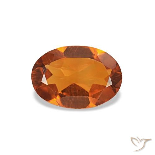 0.66ct arancione citrino, ovale, VVS-VS