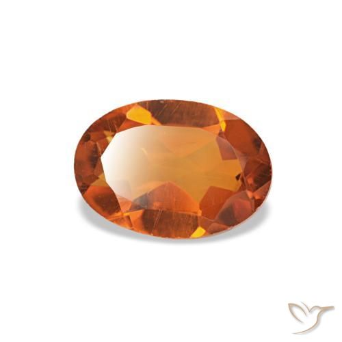 Citrino naturale arancione da 0,66 ct, taglio ovale, VVS-VS