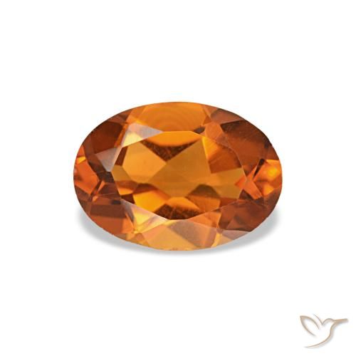 0.72ct arancione citrino, ovale, VVS-VS