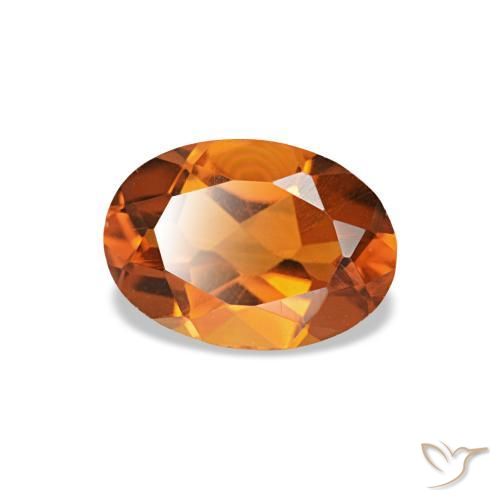 Citrino naturale arancione da 0,72 ct, taglio ovale, VVS-VS