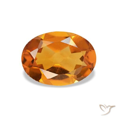 Citrino naturale arancione da 0,72 ct, taglio ovale, VVS-VS