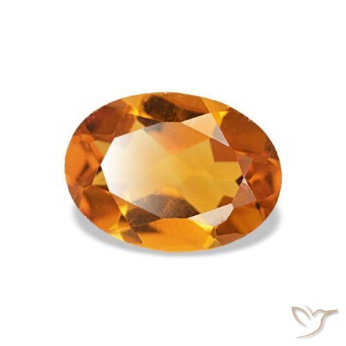 Citrino naturale arancione da 0,72 ct, taglio ovale, VVS-VS