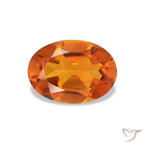 Citrino naturale arancione da 0,71 ct, taglio ovale, VVS-VS