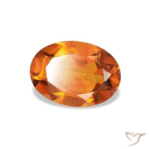 Citrino naturale arancione da 0,71 ct, taglio ovale, VVS-VS