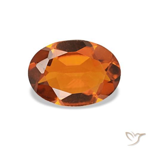 Citrino naturale arancione da 0,66 ct, taglio ovale, VVS-VS